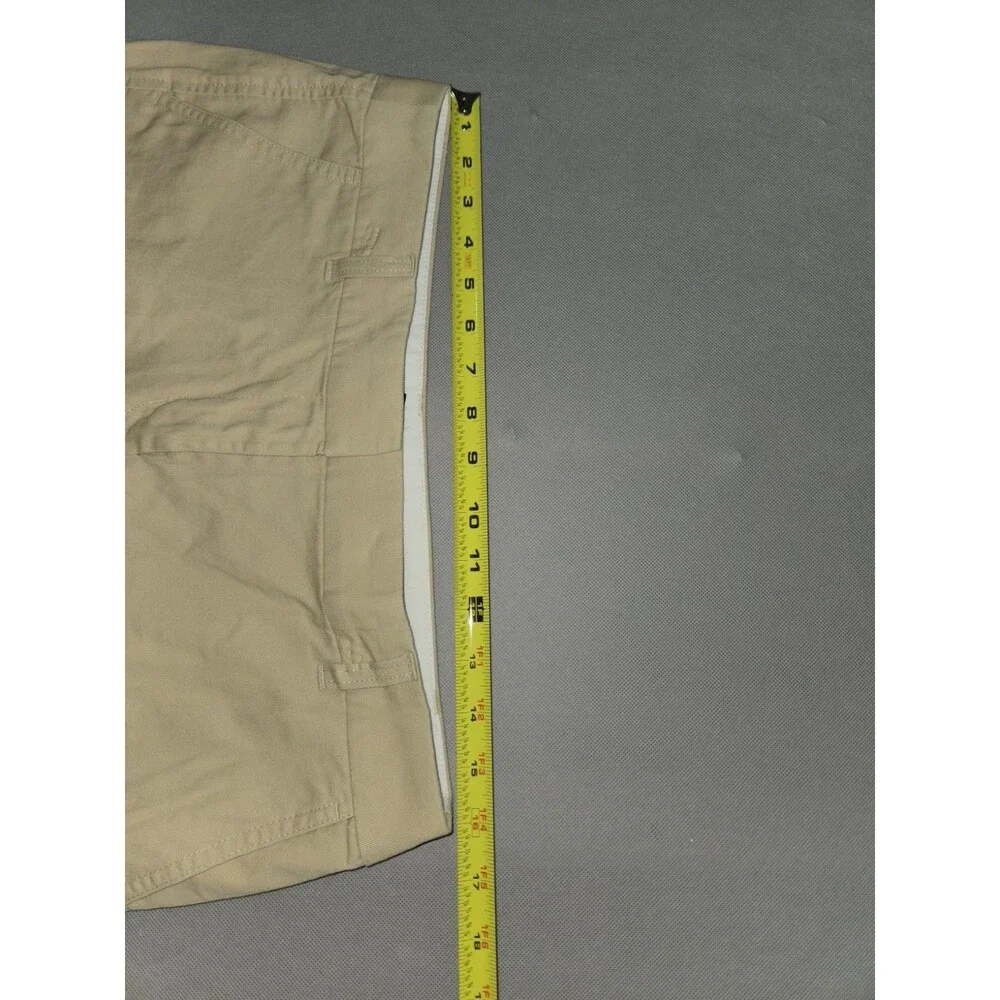 J.Crew Womens Khaki Shorts Size 8 Casual Cotton Solid Beige Flat Front Preowned